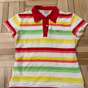 Lacoste polo striped top